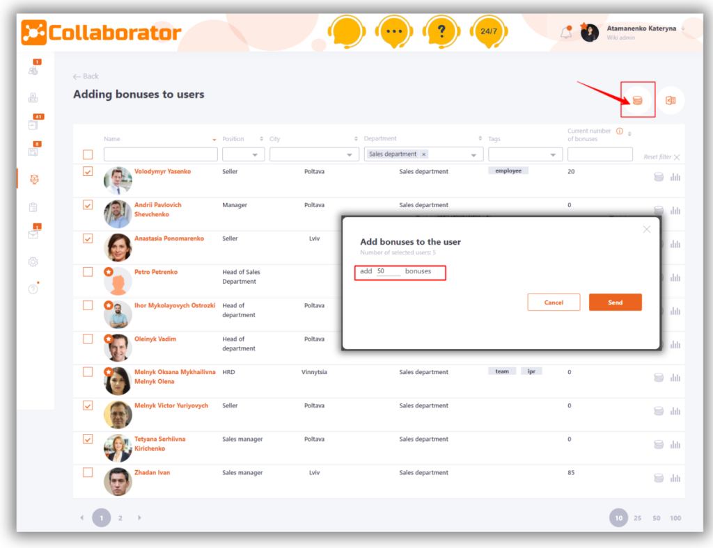 LMS Collaborator 2.52.0: бонуси, ролі, компетенції