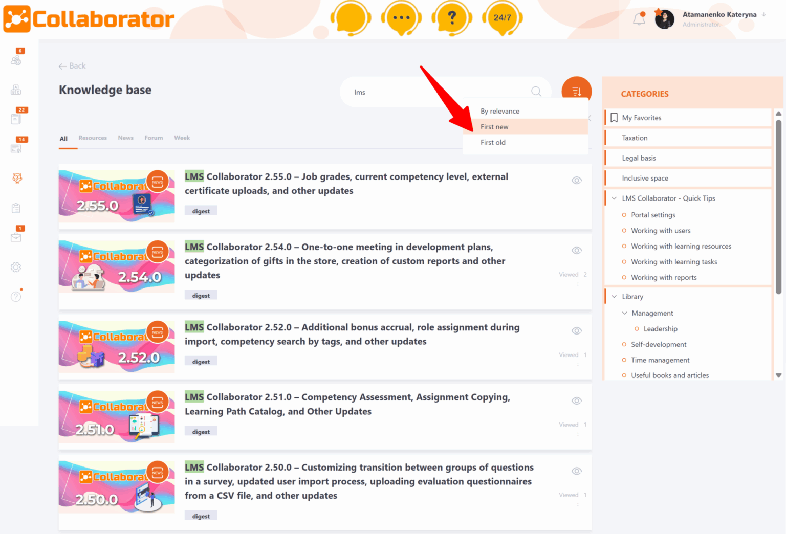 LMS Collaborator 2.56.0 — нові функції для ефективного навчання